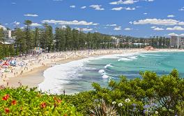 曼利海灘（Manly Beach）斯特納南端（South Steyne）景色